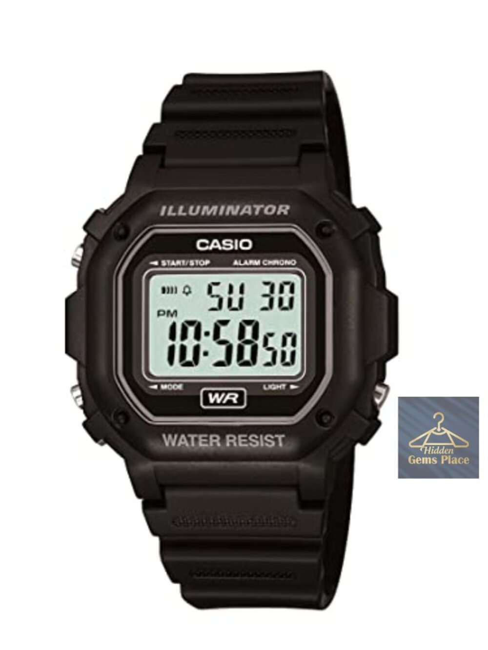 Men's Digital Watch with LED Light, Daily Alarm, Stopwatch, 100M Water